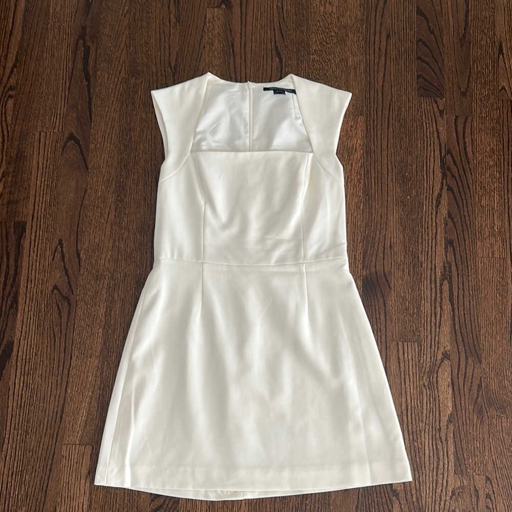 French Connection White Sheath Mini Dress Square Neck